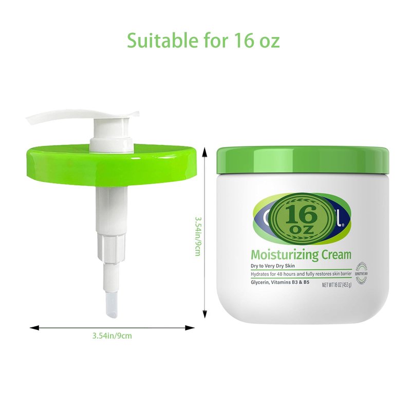 for Cetaphil Moisturizing Cream 16oz & 20oz Replacement Pump Head | Reusable Dispenser for Easy Squeeze, Hygienic Use | Fits Original Bottles, No Spill Design (16 Ounce(Pack of 2))