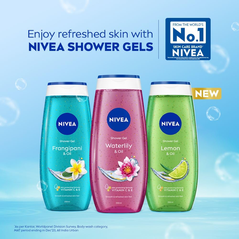 Nivea Bath Care Shower Water Lily Oil, 250 ML