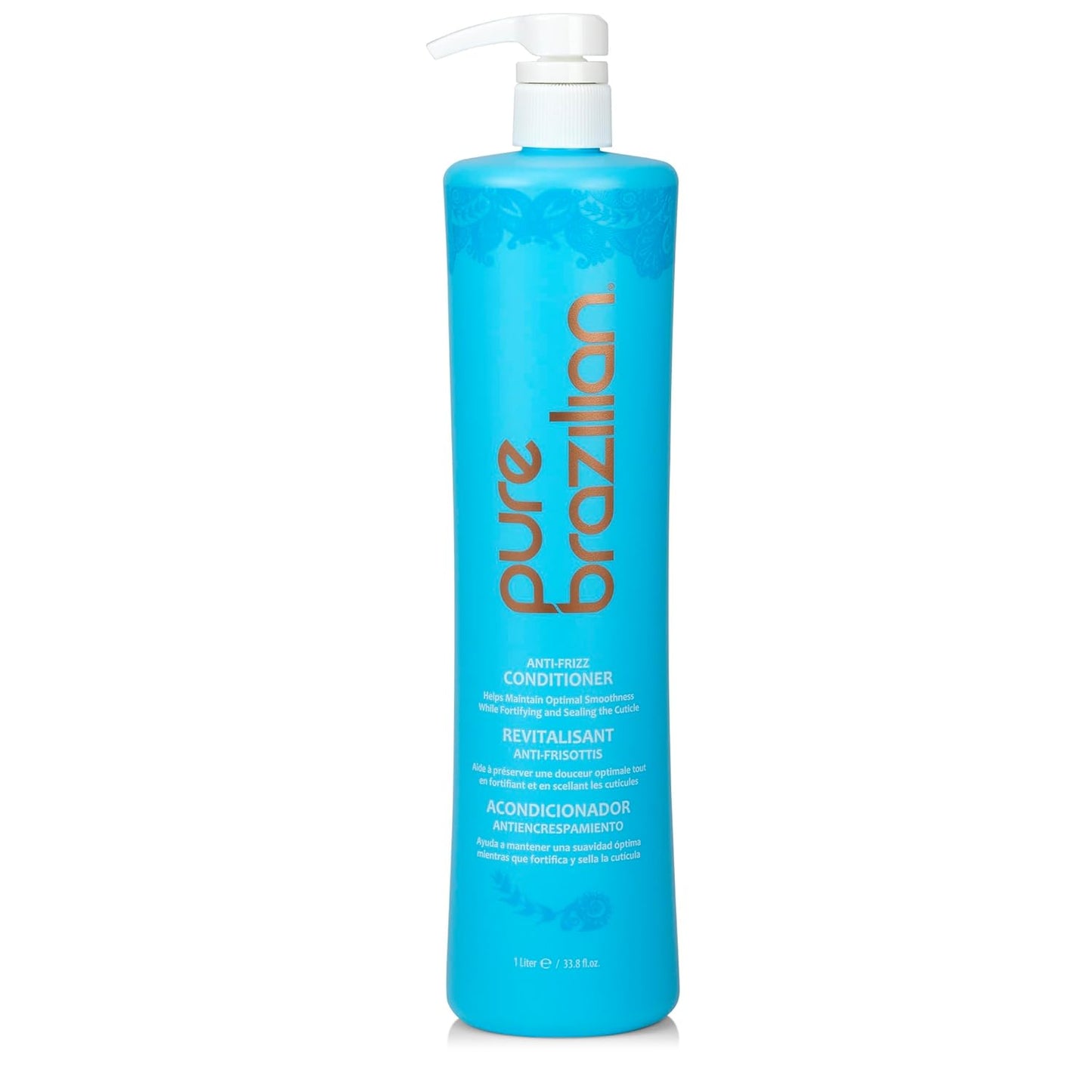 Pure Brazilian Anti-Frizz Daily Conditioner with Keratin & Acai, Smoothing & Strengthening for Shinier, Frizz-Free Hair, 13.5 Oz