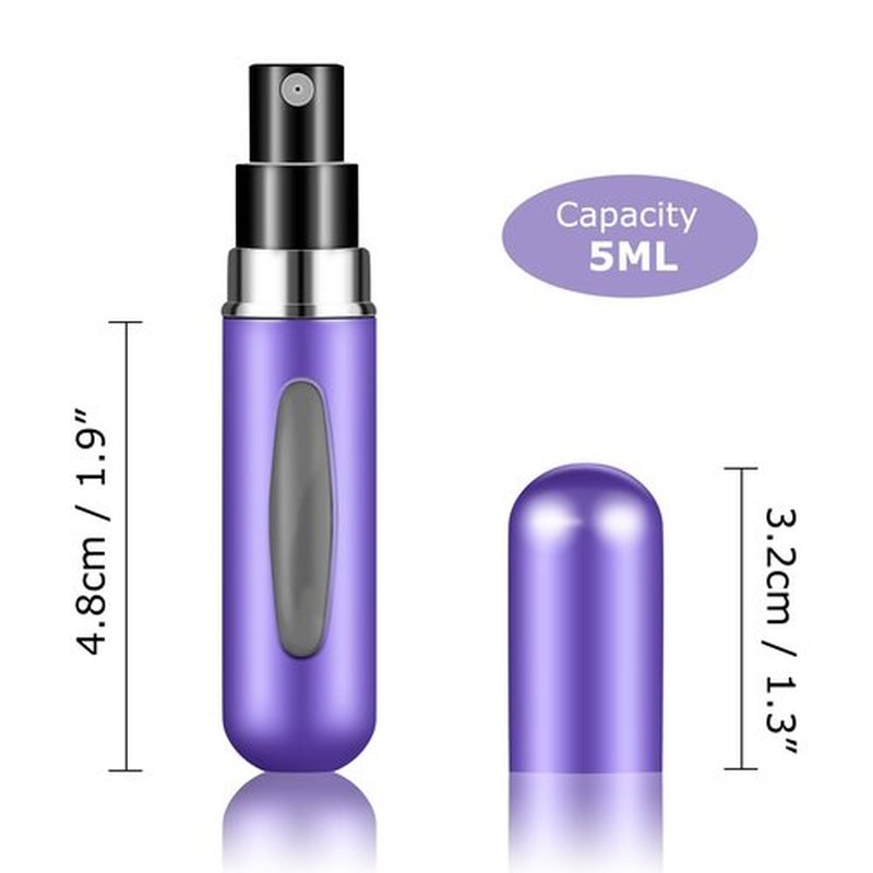 Fivexing 2Pcs Refillable Perfume Atomizer Bottles,Portable Mini Separate Perfume Bottle,Travel and Outings Spray Boxes Dispensers 5ml/0.2oz (Purple)