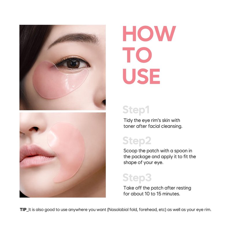 Koelf Ruby & Bulgarian Rose Hydrogel Eye Patch 60ea (30pairs) - Soothing, Hydrating Eye Mask with Rose Water, Green Tea and Yuja for Brighter Under Eye, for Puffy Eyes, Eye Bags