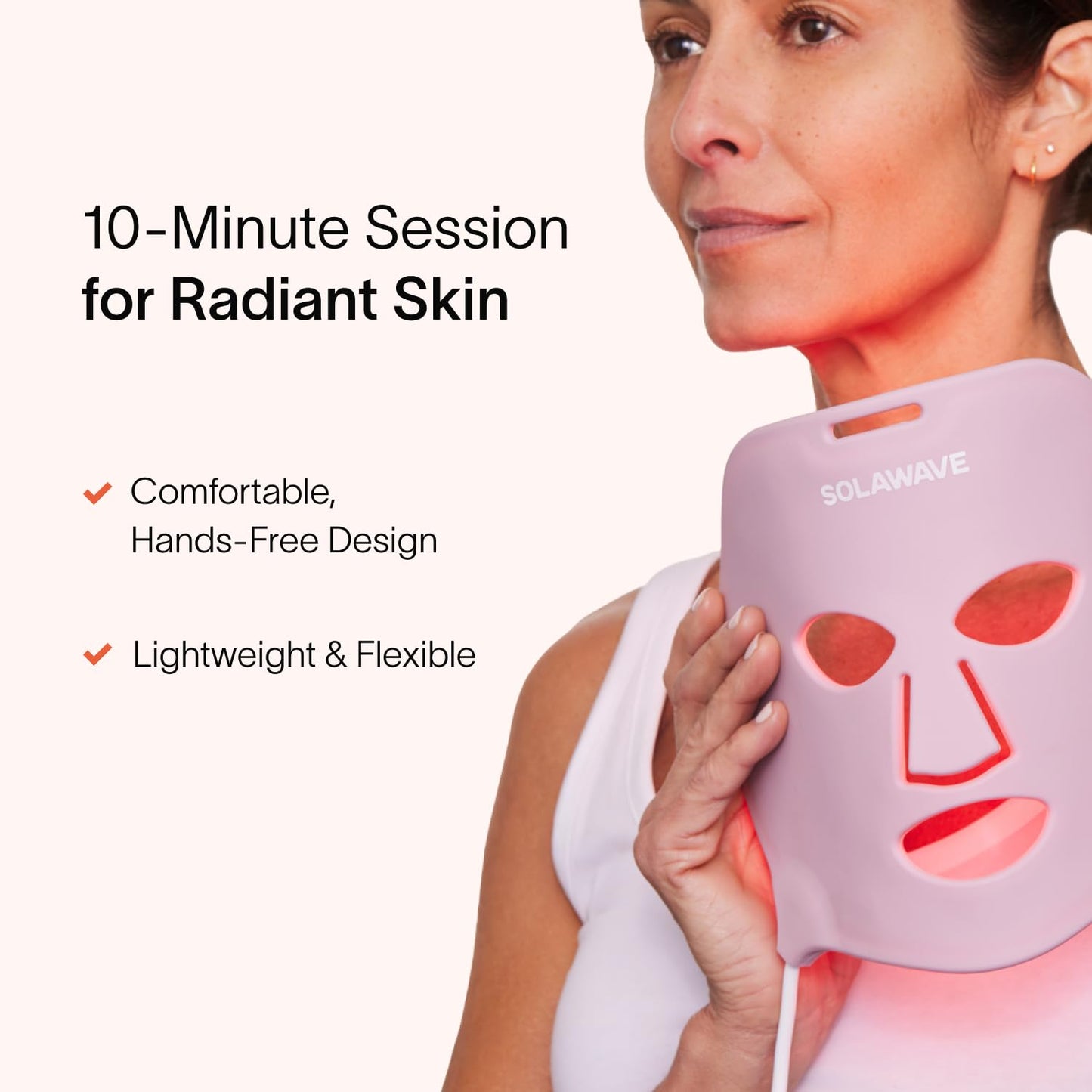 Solawave Wrinkle Retreat Light Therapy Face Mask | Red Light Mask with Infrared Light to restore firm skin | 10 minute treatment