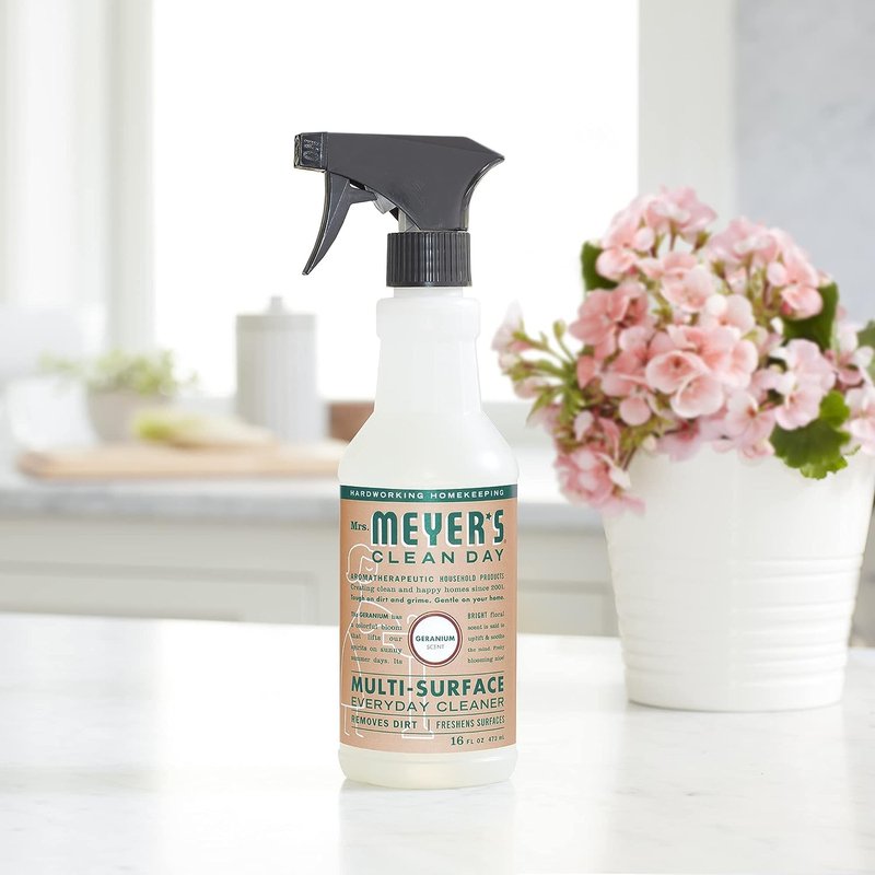 Mrs. MEYER'S Kitchen Set, Dish Soap, Hand Soap, and Multi-Surface Cleaner, 3 CT (Geranium)
