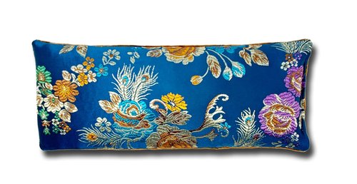 Candi Andi Handmade Luxe Serenity Eye Pillow - All-Natural Flaxseed & Lavender Scented – Weighted Eye Mask for Yoga, Meditation, Hot & Cold Therapy - Floral Turquoise - TEPL-FT