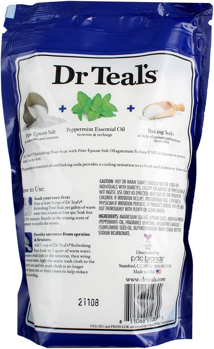 Dr. Teal's Peppermint Foot Soak Gift Set - 3 Pack (2lb Each) for Aches & Odor Relief