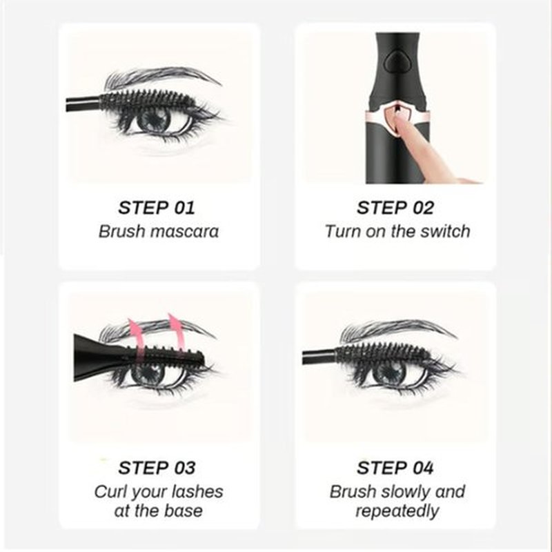 Heated Eyelash Curler, 2024 Mini Electric Eyelash Curler, Portable USB Eye Lash Electric Eyelash Curler, Eyelash Styling Tool Beauty Makeup Tools for Women Girls(White)