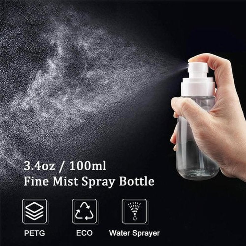 Cosywell Fine Mist Spray Bottles TSA Approved 3.4oz 100ml 8 Pack Leak Proof Travel Spray Bottle Empty Small Spray Bottles for Perfume Essential Oils Toners Rose Water Cosmetics (8PCS-4Colors)