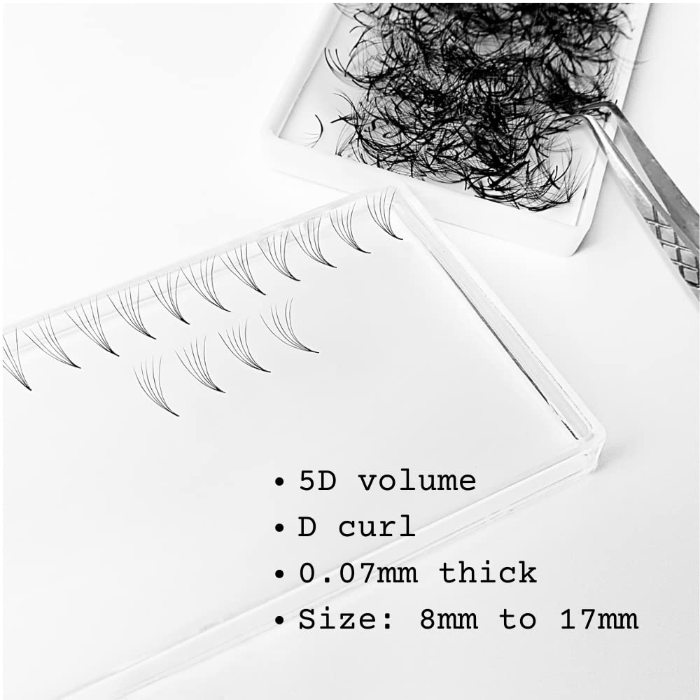D Curl Premade Fans Lash Extensions Mix Size 8mm-17mm - Promade Volume Eyelash Extensions D Curl (5D 9mm)