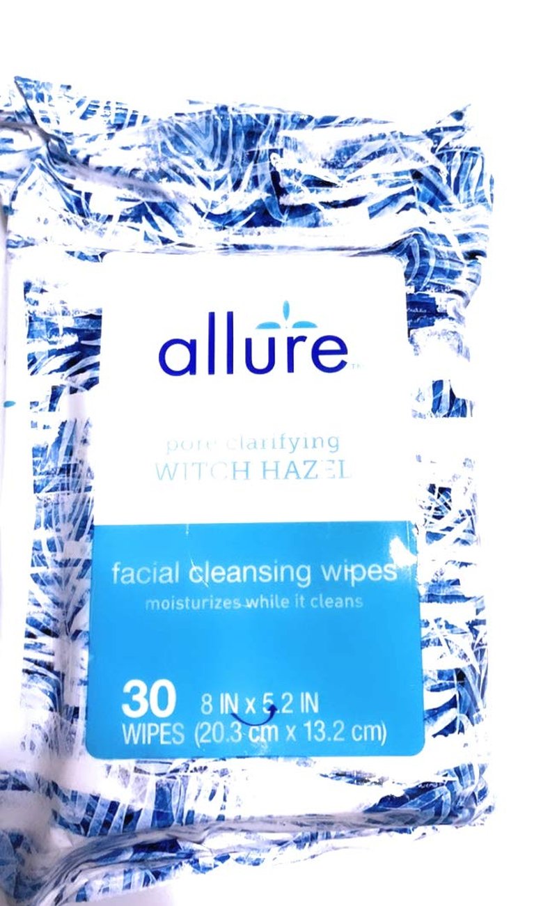 allure pore clarifying witch hazel facial cleansing wipes