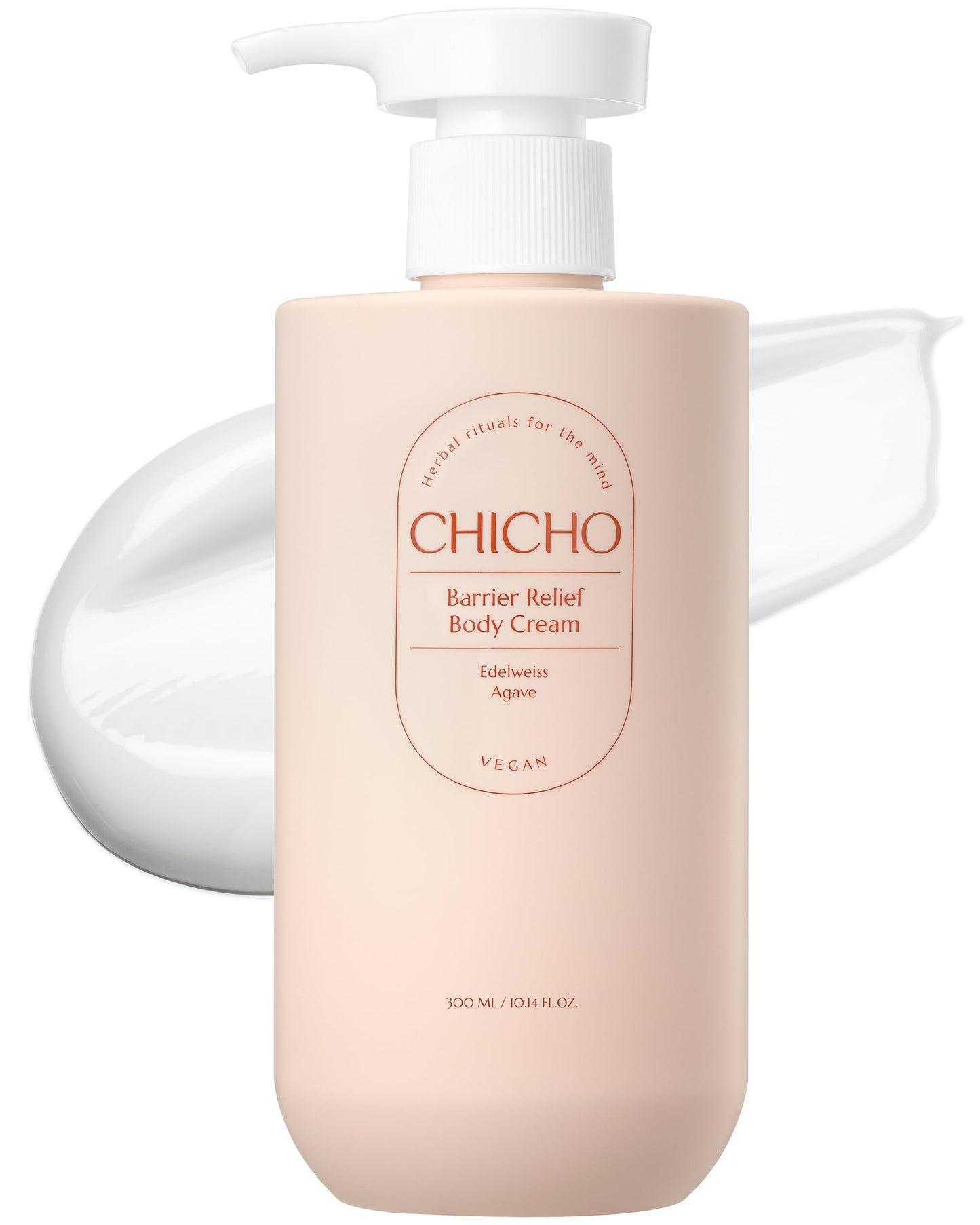 CHICHO Barrier Relief Body Cream - Herbal, 5 Ceramides, Edelweiss Callus Extract for Sensitive Skin, Pregnancy - Moisturizing Firming Nourishing - Mango & Fresh Basil Scent - Korean Skincare, 10.6oz