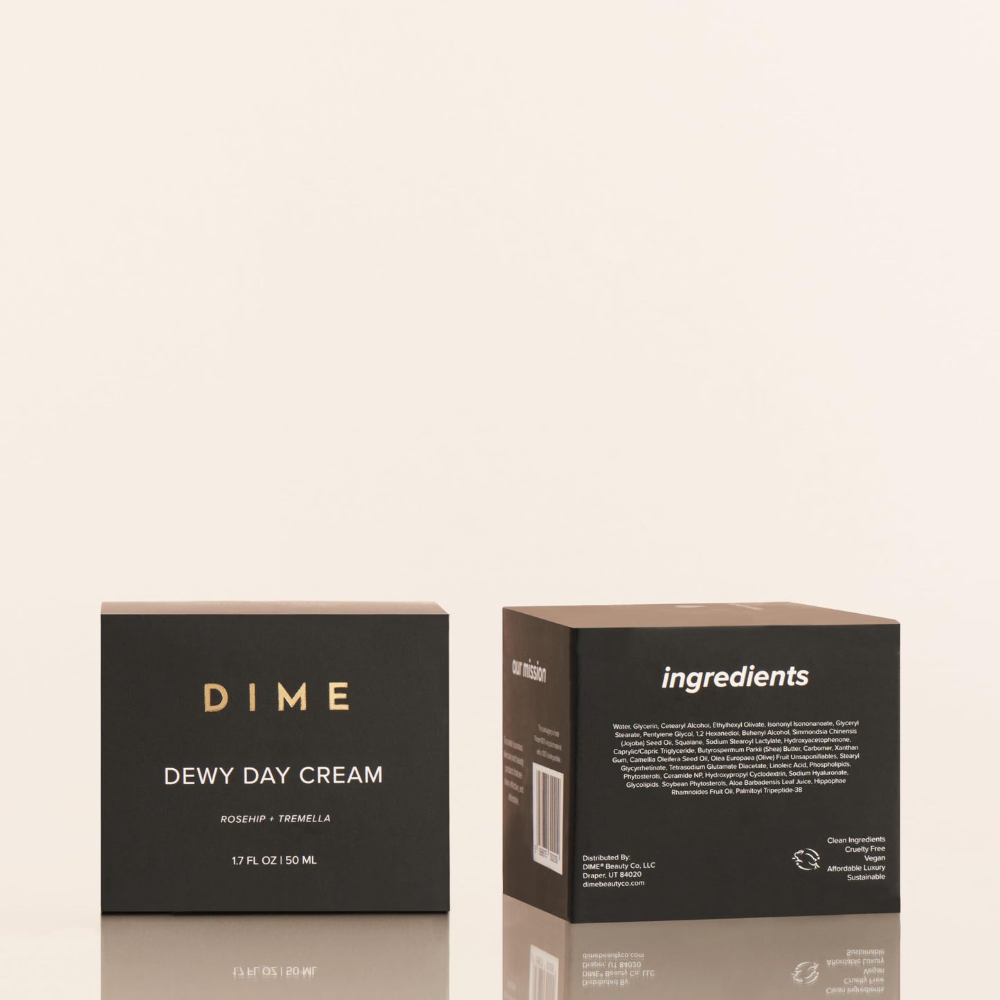 DIME Beauty Moisture Set - Day and Night Face Cream Bundle with Dewy Day Cream and Restorative Night Cream, Anti-Aging Skincare Set with Ceramides, Peptides and Squalane, Vegan, Cruelty-Free