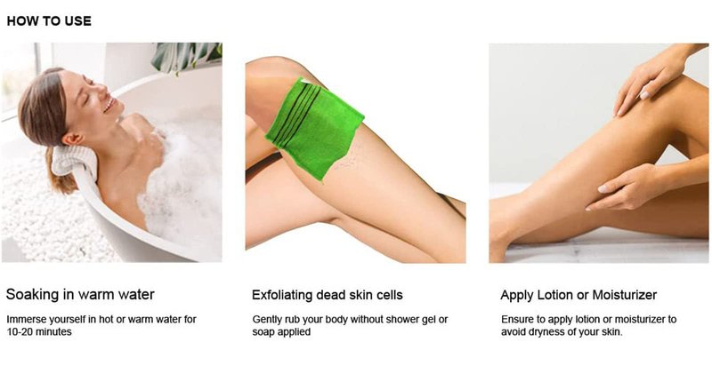 Korean Exfoliating Bath Washcloth (4 PCS - Large)