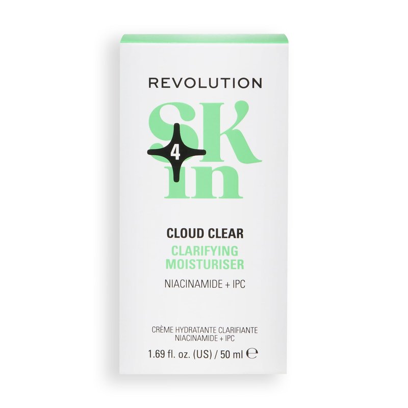 Revolution Skin, Cloud Clear Niacinamide & IPC Clarifying Moisturizer, Lightweight & Hydrating Face Cream, Vegan & Cruelty-Free, 1.69 fl oz