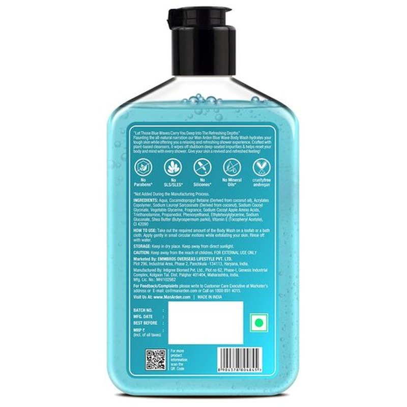 Man Arden Blue Wave Luxury Body Wash Infused With Shea Butter & Vitamin E, 250ml