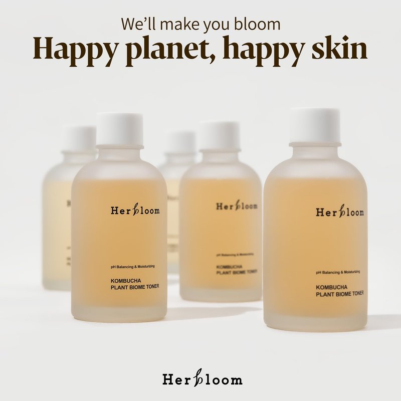 Herbloom Organic Kombucha Biome Toner - Hydrating Facial Toner with Triple Hyaluronic Acid, Skin Toner, Toner for Oily Skin, Face Toner, Vegan Korean Skincare, 5.07fl.oz.