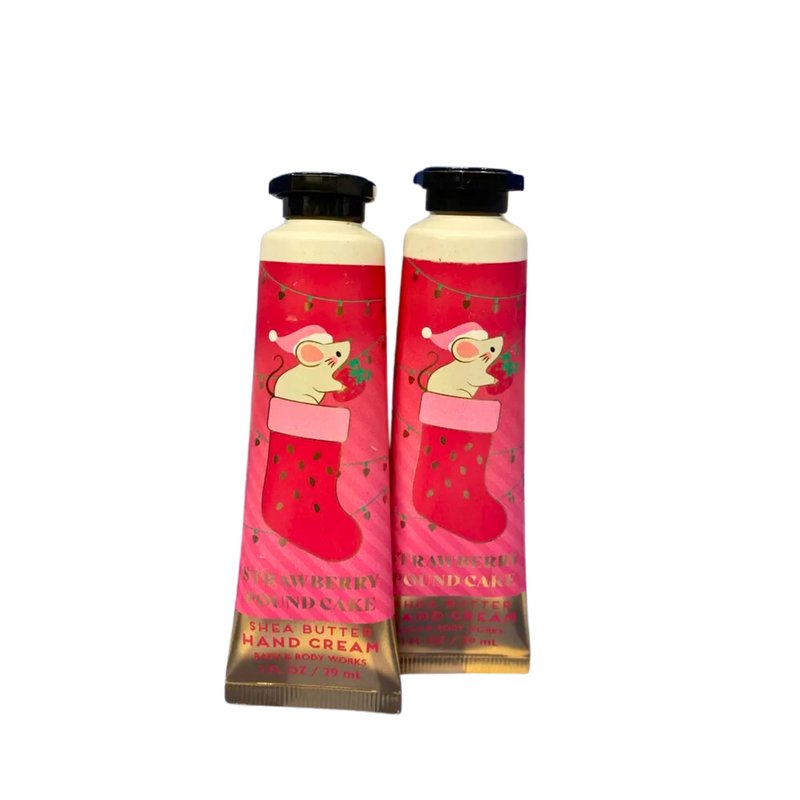 Bath & Body Works Hand Cream, Pack of 2, 1oz Each Tube (Strawberry Pound Cake)