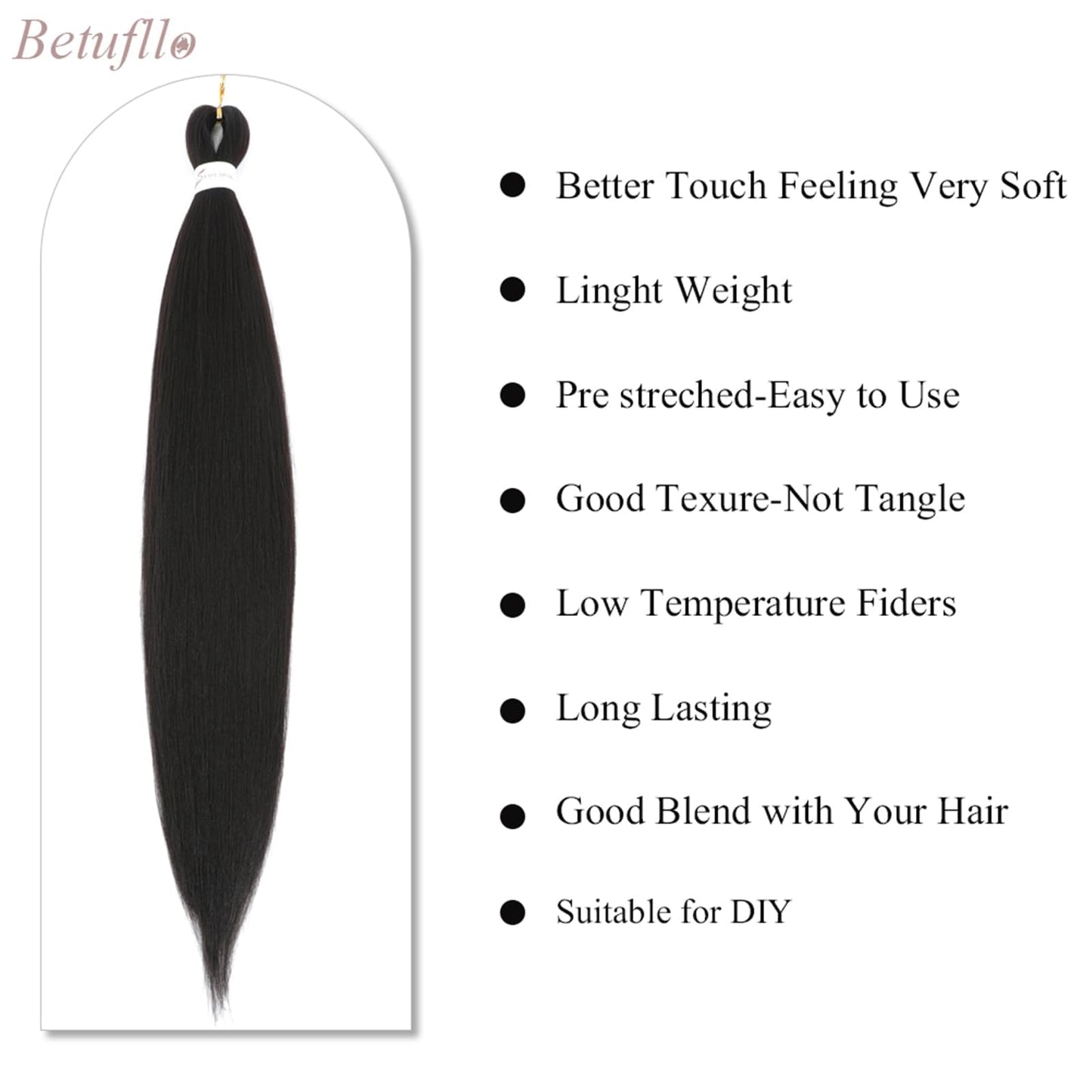 Pre-stretched Braiding Hair Extensions 20 Inch 3 Packs Pre Stretched Braiding Hair Professional Itch Free Synthetic Hair Extensions for Braiding #4(20inch 3Packs)