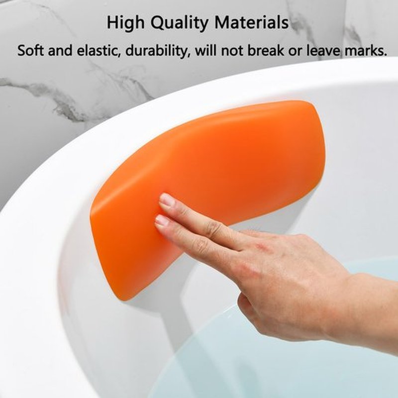 Guluto Bath Pillow, Bathtub Pillow with Self Suction, Waterproof Bath Pillows for Tub Head and Neck Support, Relaxing Bath Tub Pillow for Soaking, Spa Accessories Orange
