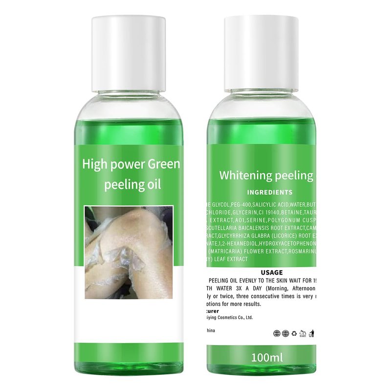 IREV Peeling Oil for Dark Skin, Green Peeling Oil, Facial Peels with Hyaluronate,Exfoliating Peel Solution for Body, Chemical Peel At Home for Dark Spots, Body Exfoliant Peels 3.66 OZ