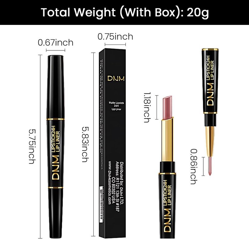 Kaely 2-in-1 Rose Nude Pink Metallic Shine Shimmer Lip Liner & Lipstick Combo Set Kit for Women, Lightweight Hydrating Formula High Impact Full Coverage Lipstick and Lip Liner Makeup Gloss 17