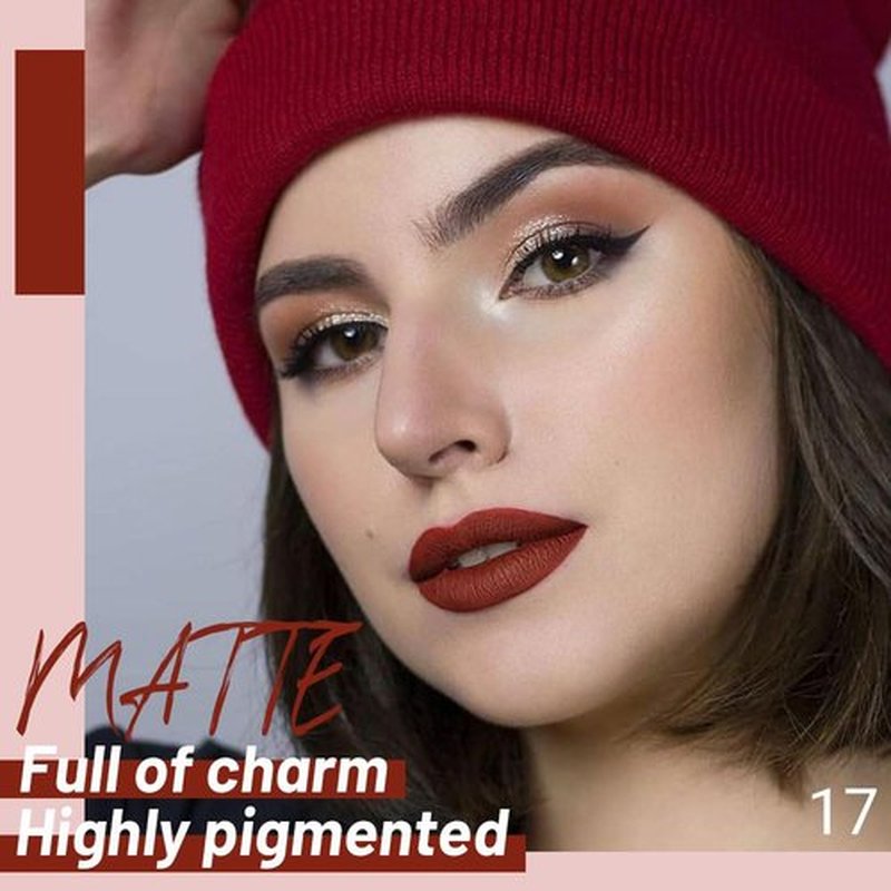 JUAAZIN Rose Purple Matte Liquid Lipstick, With Highly Pigmented and Rich Colors Lip Gloss, Long-Lasting Wear Non-Stick Cup Not Fade Waterproof Lipstick Makeup for Women(Rose Purple 17#)