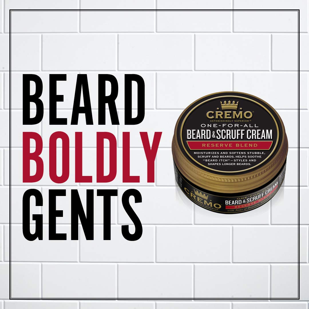 Cremo Distiller's Blend Beard & Scruff Cream - 4 oz | Soothes Itch & Light Hold Styling