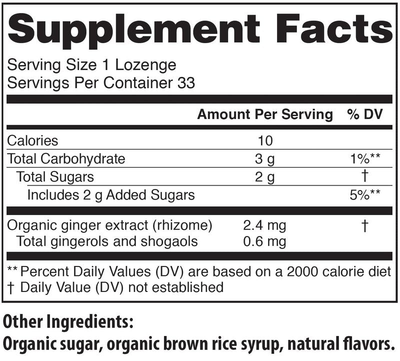 Tummydrops USDA Organic Double Ginger Peach, 33 lozenges