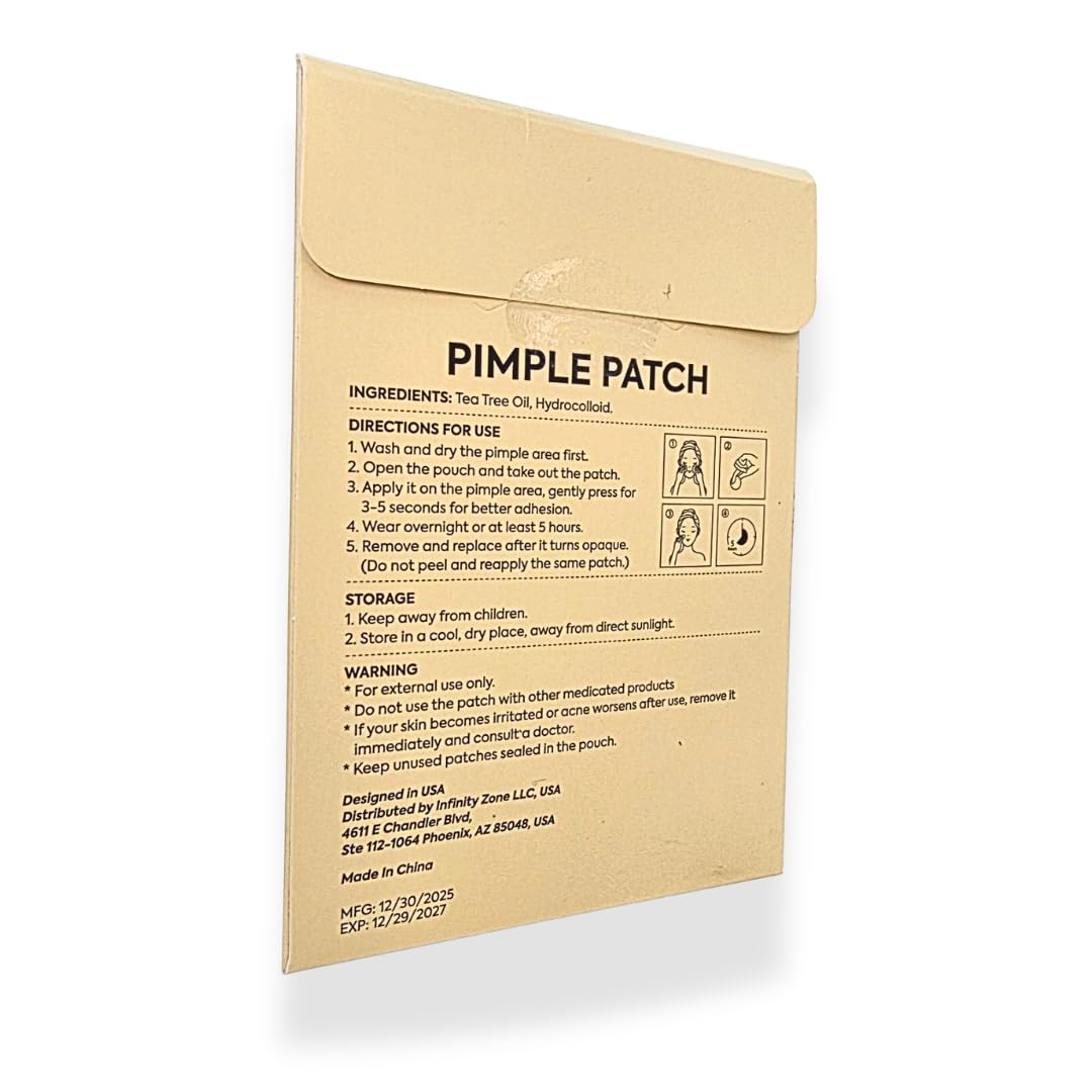 INFINITY ZONE Hydrocolloid Pimple Patches (144 Count, 8mm & 12mm) – Nearly Invisible, Ultra Thin Spot Cover, Day & Night Use.