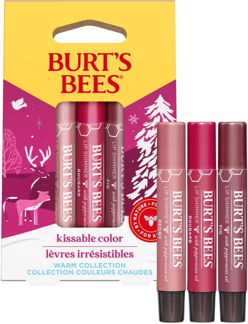 BURTS BEES Kissable Color Lip Shimmer Holiday Gift, 1 EA (Pack of 2)