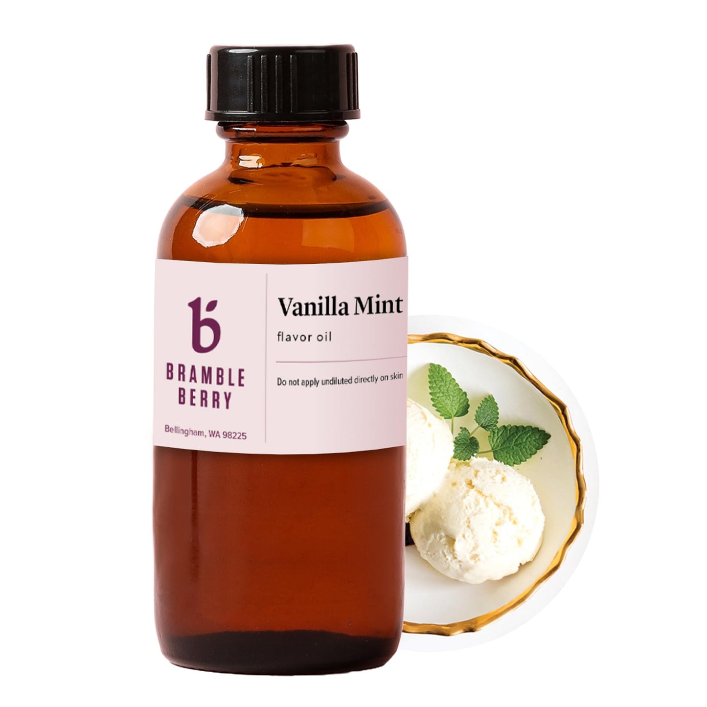 Bramble Berry Vanilla Mint Flavor Oil 2 oz | Creamy Vanilla and Cool Mint Scent for Soap Making, Candles, Lotion, Bath Bombs & Perfume | Skin Safe, Vegan, Paraben & Phthalate Free, DIY Craft Essential