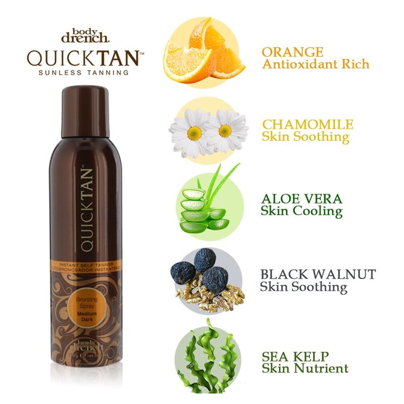 Body Drench QuickTan Instant Bronze Self Tanning Spray – Fast-Drying Self Tanner Spray for Natural-Looking Tan, 6 oz, 2 Pack