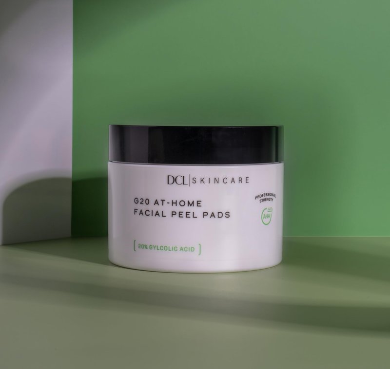 DCL Skincare G20 Glycolic Acid Exfoliating Pads with 20% Glycolic Acid – Skin-Smoothing & Hydrating, 50 Pads