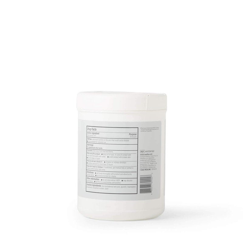 Medline Spectrum Advanced Hand Sanitizer Wipes with Aloe & Vitamin E, Antibacterial & Moisturizing, Bulk Size - 160 Wipes Per Canister, Pack of 6