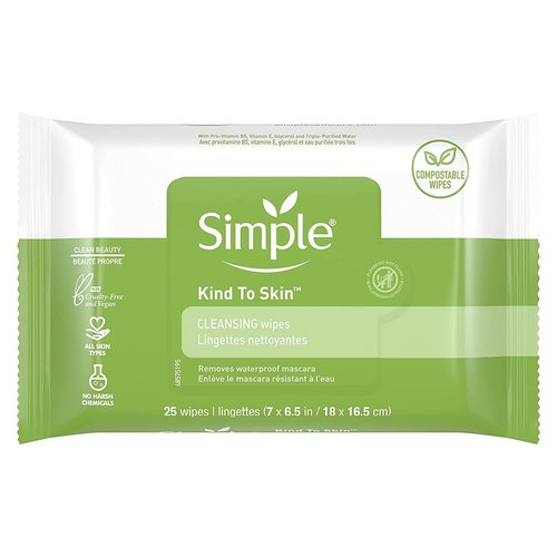 Simple Cleansing Facial Wipes 25 Count (Pack of 3)
