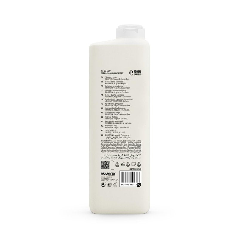 Dicora Urban Fit Shower Cream - In Shower Body Lotion with 24 Hour Softness, Hydration - Wet Skin Moisturizer - Protein Yogurt and Cucumber - 25.4 oz