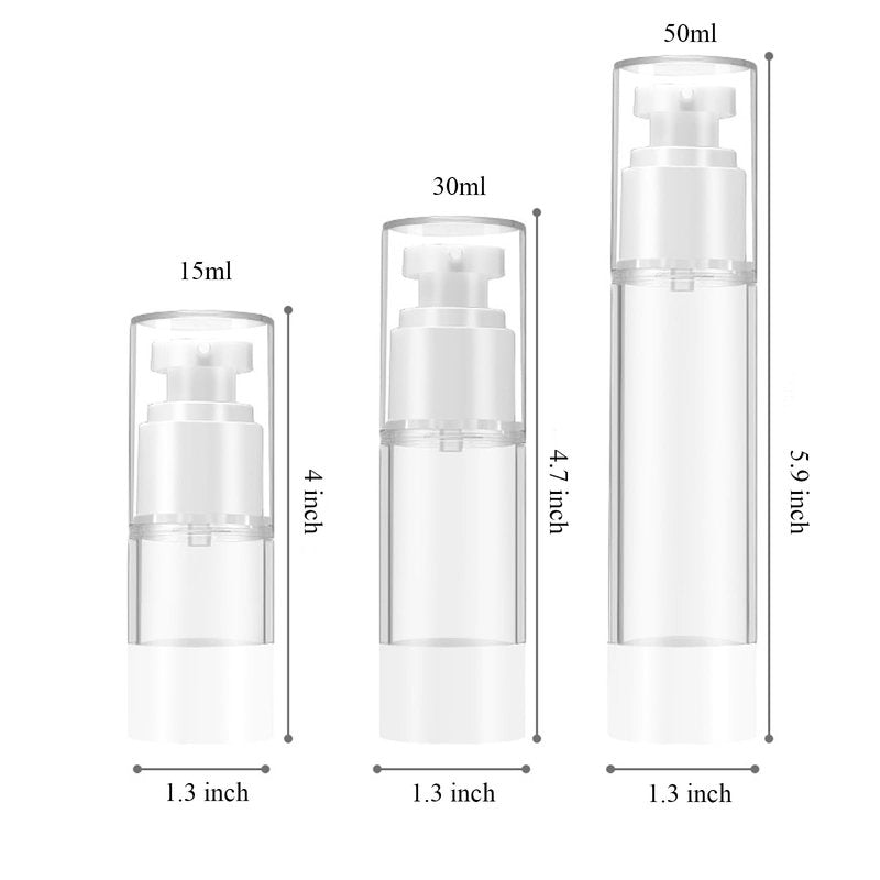 Qeuly 3 Pack Airless Pump Bottles 1 oz Travel Size Pump Bottle Lotion Container Refillable Cosmetic Pump Dispensers for Foundation Moisturizer Shampoo Toiletry (SN-30)