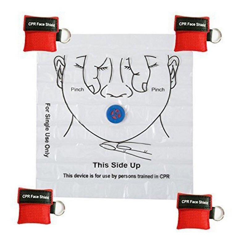 100pcs CPR Face Shield Mask Keyring Emergency Kit Rescue Face Shields for First Aid or CPR Training