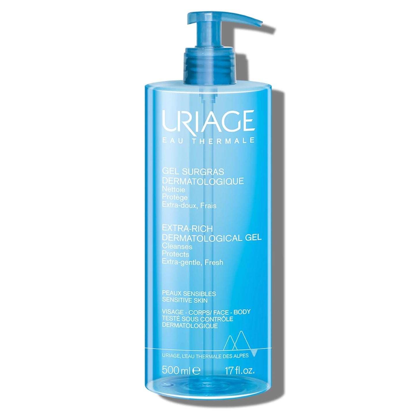 URIAGE Extra-Rich Dermatological Gel | Foaming Body Wash for Sensitive Skin, Preserves the Hydrolipidic Film of the Skin, Face & Body, Paraben & Soap-Free