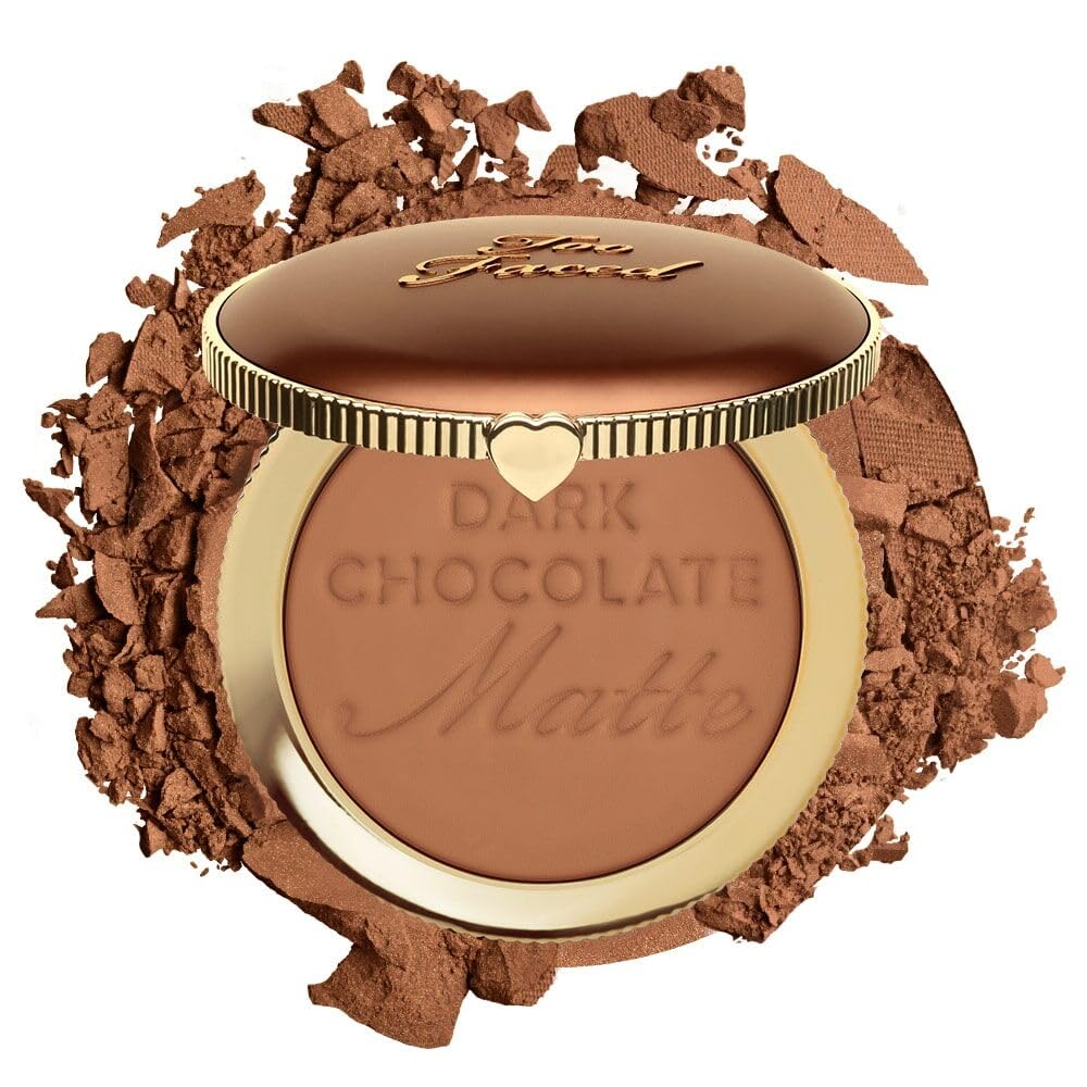 Too Faced Chocolate Soleil Matte Bronzer | Long Lasting + Cruelty Free, 0.28 Ounce, Dark Chocolate