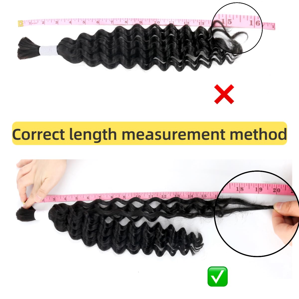 Deep Wave Human Braiding Hair 18Inch 1 Bundle 50g Bulk Human Hair for Braiding No Weft Human Braiding Hair for Boho Braids Wet and Wavy 100% Brazilian Virgin Curly Hair for Braiding Hair Extensions