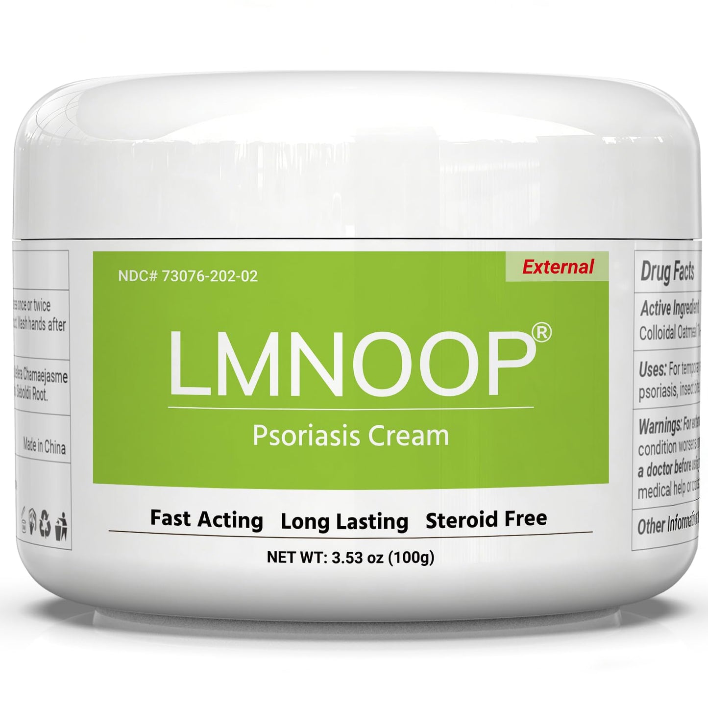 LMNOOP Psoriasis Cream, Maximum Strength Treatment Moisturizing Cream for Psoriasis, Dermatitis, Rash, Anti-Itch, Redness, Flaking, Scaling, Fast Acting Relief for Irritated, Dry Skin 3.53OZ