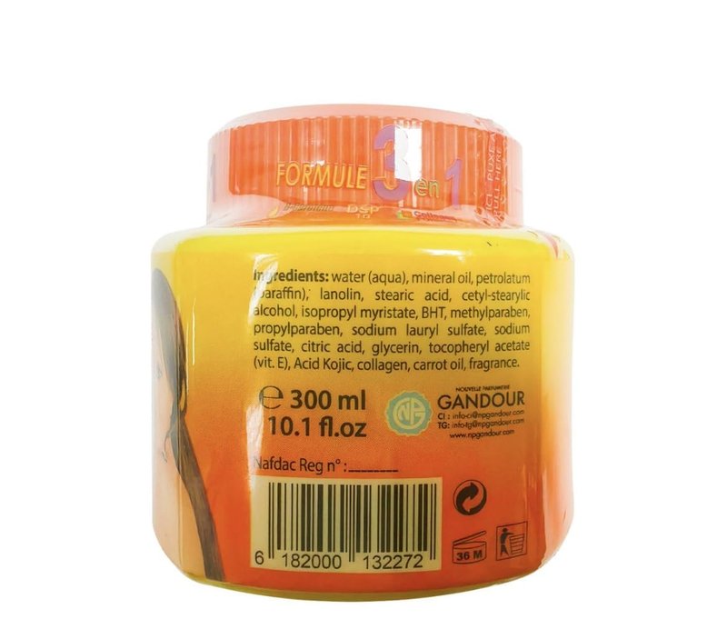 Natural Glow Carrot Cream – 300 ml Large Size – Daily Hydration with Carrot Extract and Vitamin E – Face and Body Care Moisturizer