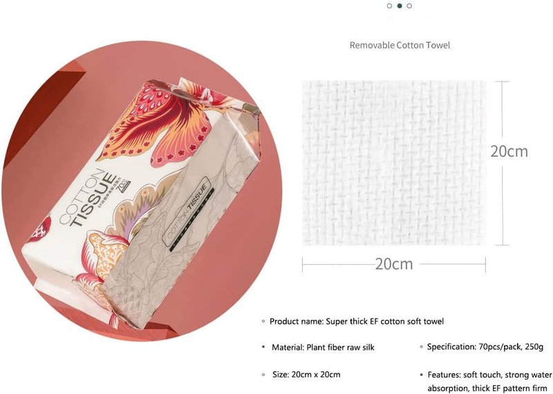Ruihua 1 Pack Disposable Cleaning Face Towel,Facial Cleansing Cotton Non-woven Cotton Wet and Dry Multi-purpose Disposable Face Towel,Removing Makeup and Clean