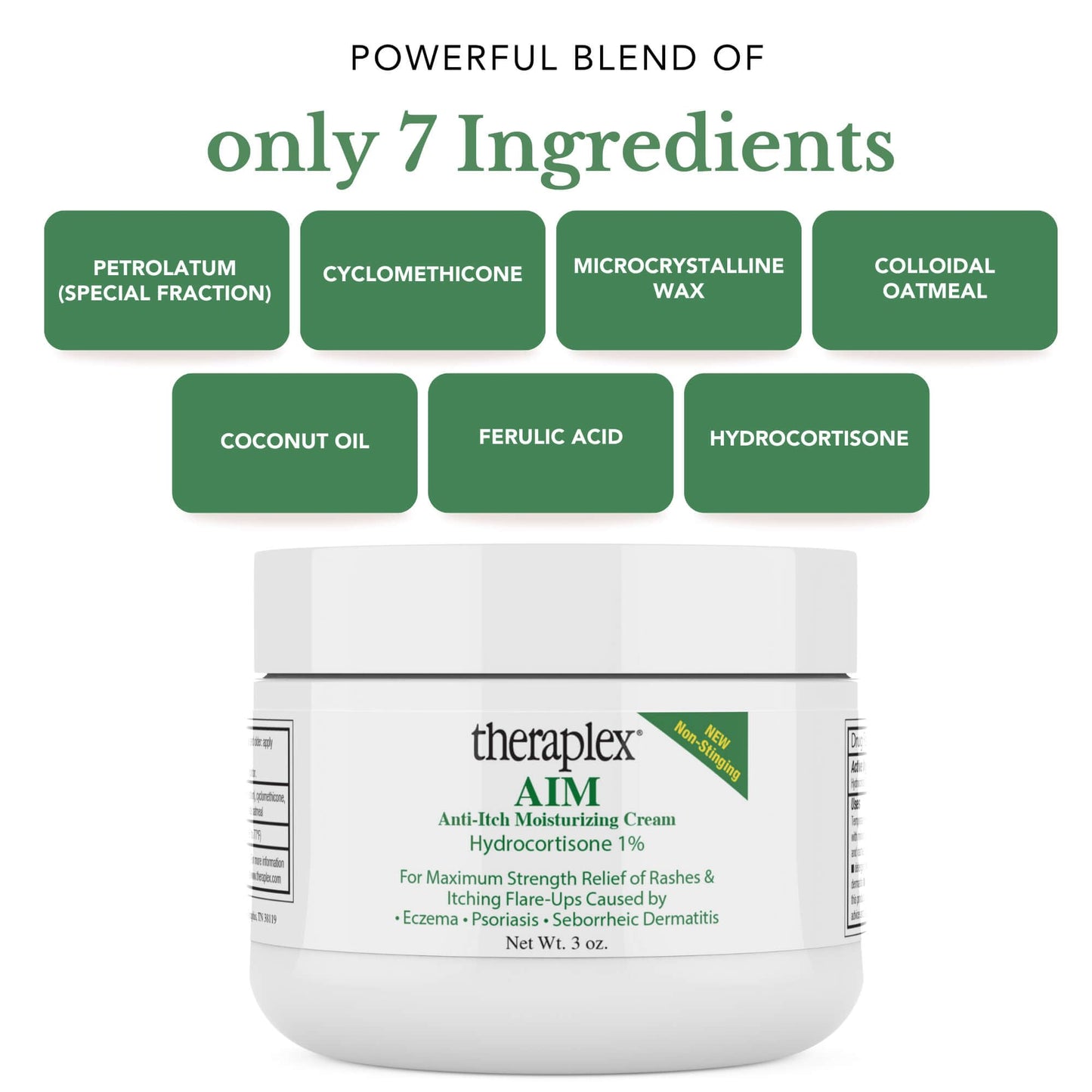 Theraplex AIM - Anti Itch Cream (2 oz) – 1% hydrocortisone for Itchy Skin Relief, moisturizing Cream for Eczema, Seborrheic Dermatitis. Safe for Kids. Relieves Itchy Skin with Maximum Strength.
