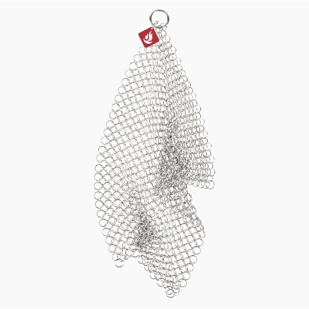 Knapp Made Chainmail Dishcloth 7”x5” - Replace Your Dirty Sponge - All Purpose Kitchenware, Pots & Pans Cleaner - Lasts a Lifetime