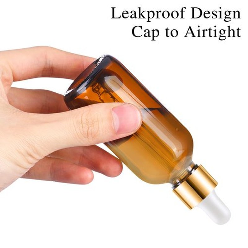 Bumobum Dropper Bottle, 6 Pack Amber Glass Dropper Bottle 1 oz with 1 Funnel, 2 Pipette & 8 Labels, 30 ml Eye Dropper Tincture Bottles with Dropper for Essential Oils Serums Hair Oils Body Oils