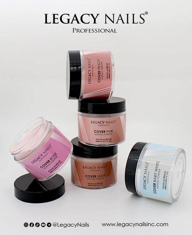 Legacy Nails Professional Cover Acrylic Powder, 4 ounces - Ideal For French Nail Art, Create Nail Art, Nail Extension That Provide a Healthy, Natural Look To Nails (COVER PINK)