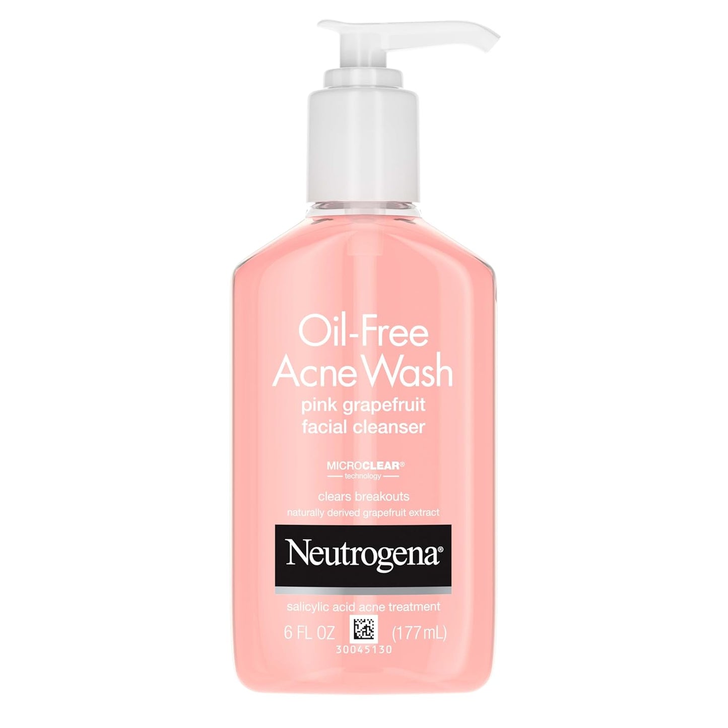 NEUTROGENA Oil-Free Pink Grapefruit Pore Cleansing Acne Wash and Daily Liquid Facial Cleanser with 2% Salicylic Acid Acne Medicine and Vitamin C, 6 fl. oz, 3 Pack