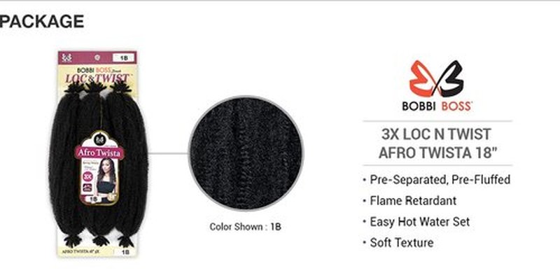 Bobbi Boss Crochet Braids 3X Loc N Twist Afro Twista 18" (3-pack, 99J)