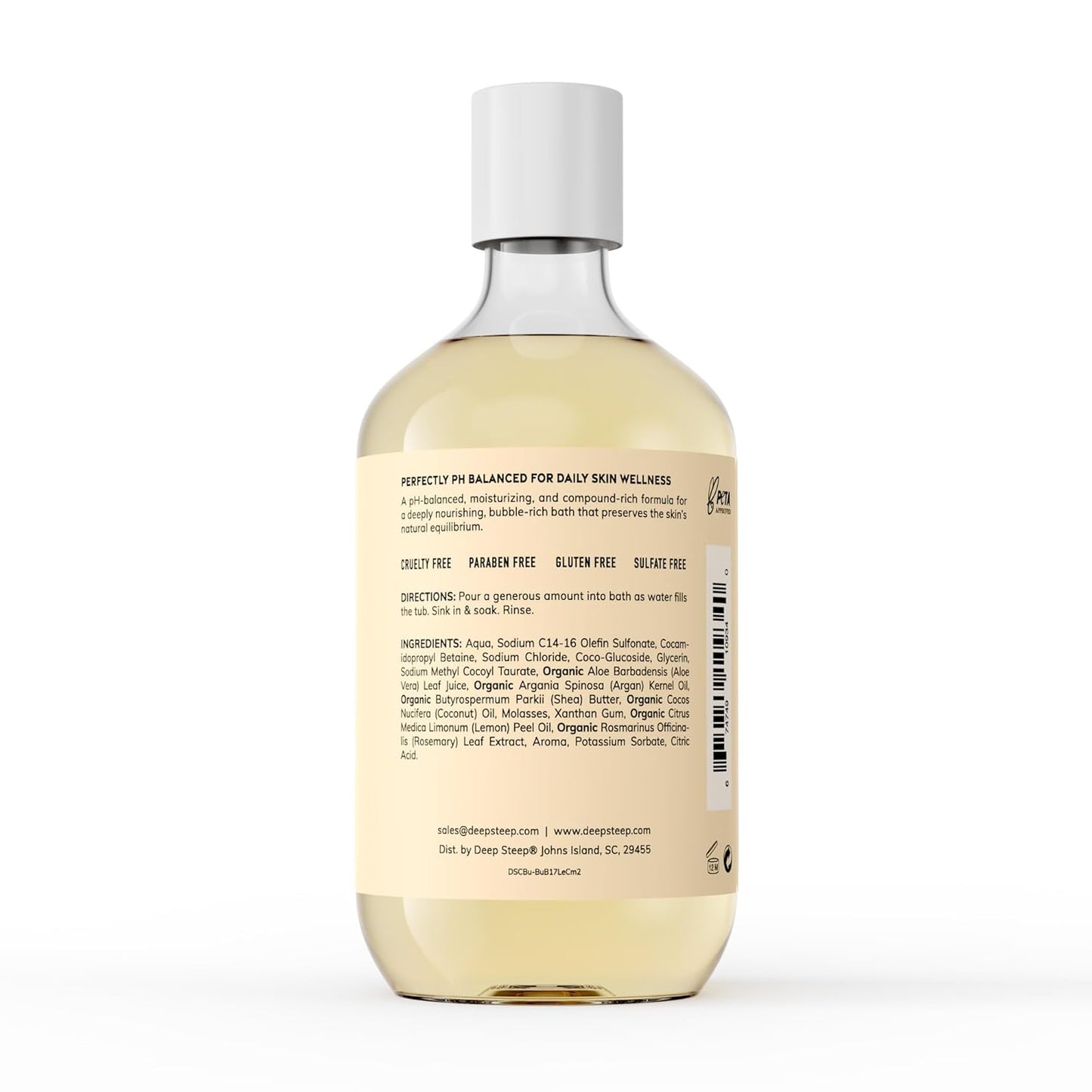 Deep Steep Bubble Bath, Lavender Chamomile, 17 oz (Pack of 2) – Soothing Soak with Shea Butter, Argan Oil, Aloe Vera & Coconut Oil – Vegan, Sulfate-Free, PH-Balanced Clean Beauty